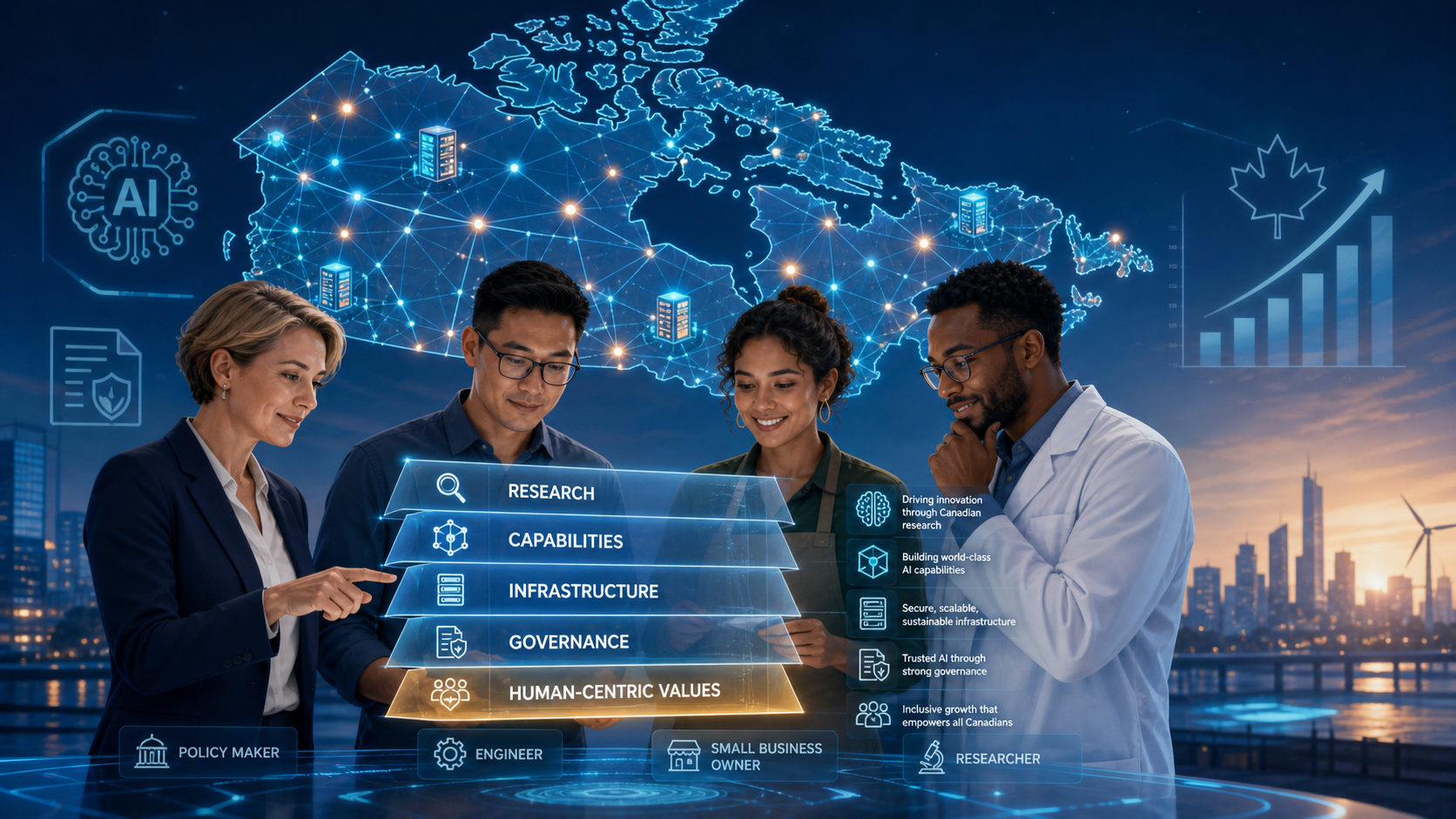 Building With More Than GPUs: A Pan‑Canadian Operating Model for Human‑Centric AI